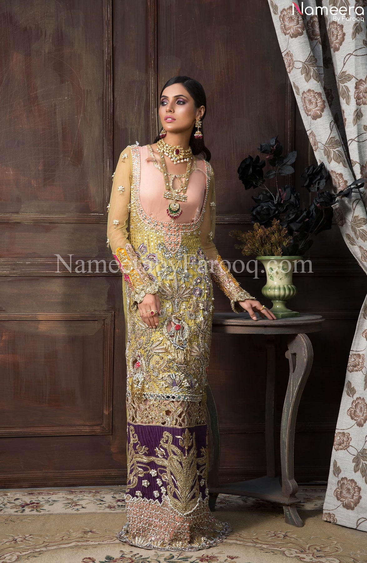 Long Kameez Pakistani Wedding Dresses Online USA Online 2021 – Nameera
