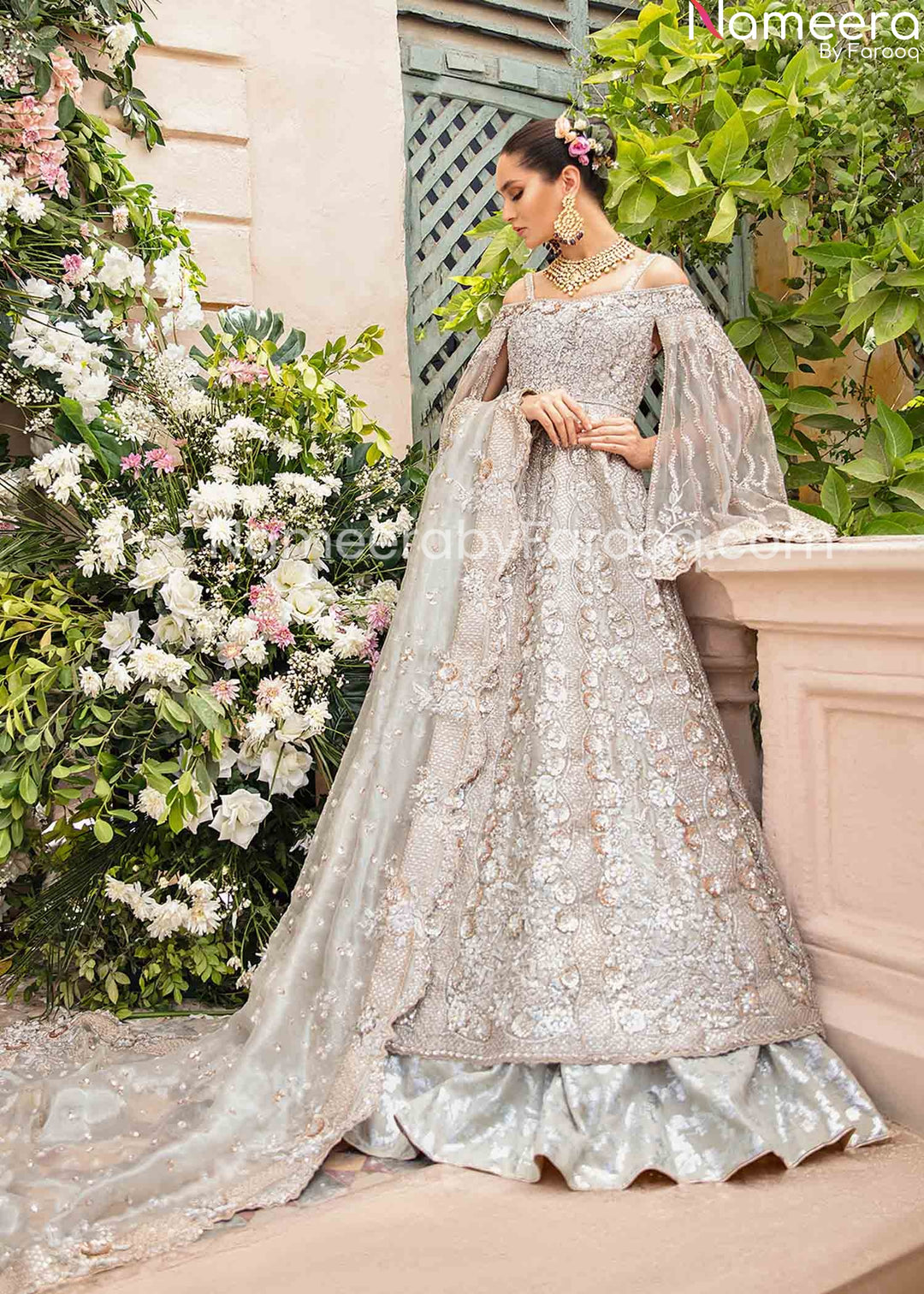 Pakistani White Gharara 