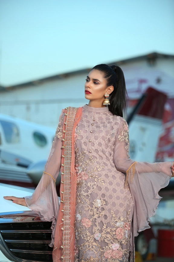 Elegant Eid Dress in Soft lavender 2