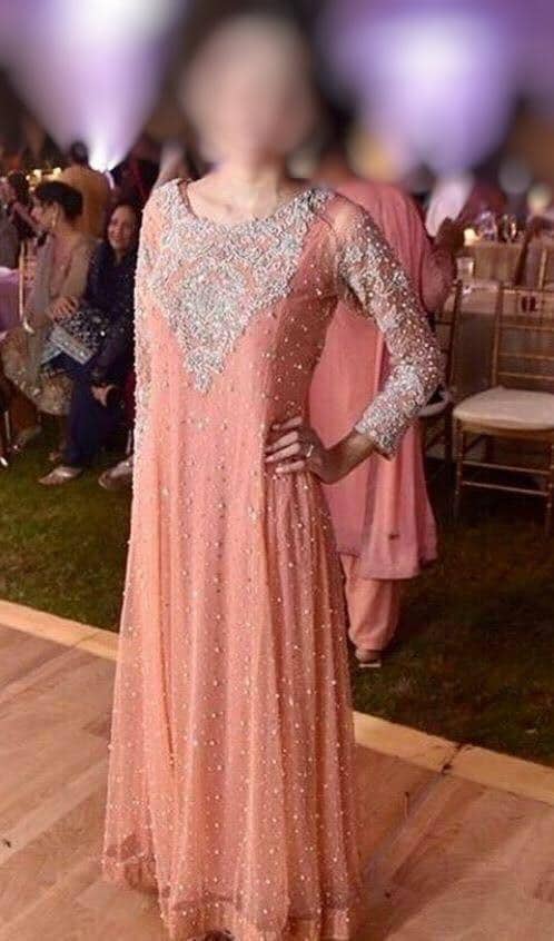 Wedding party dress dabka nagh and zari work