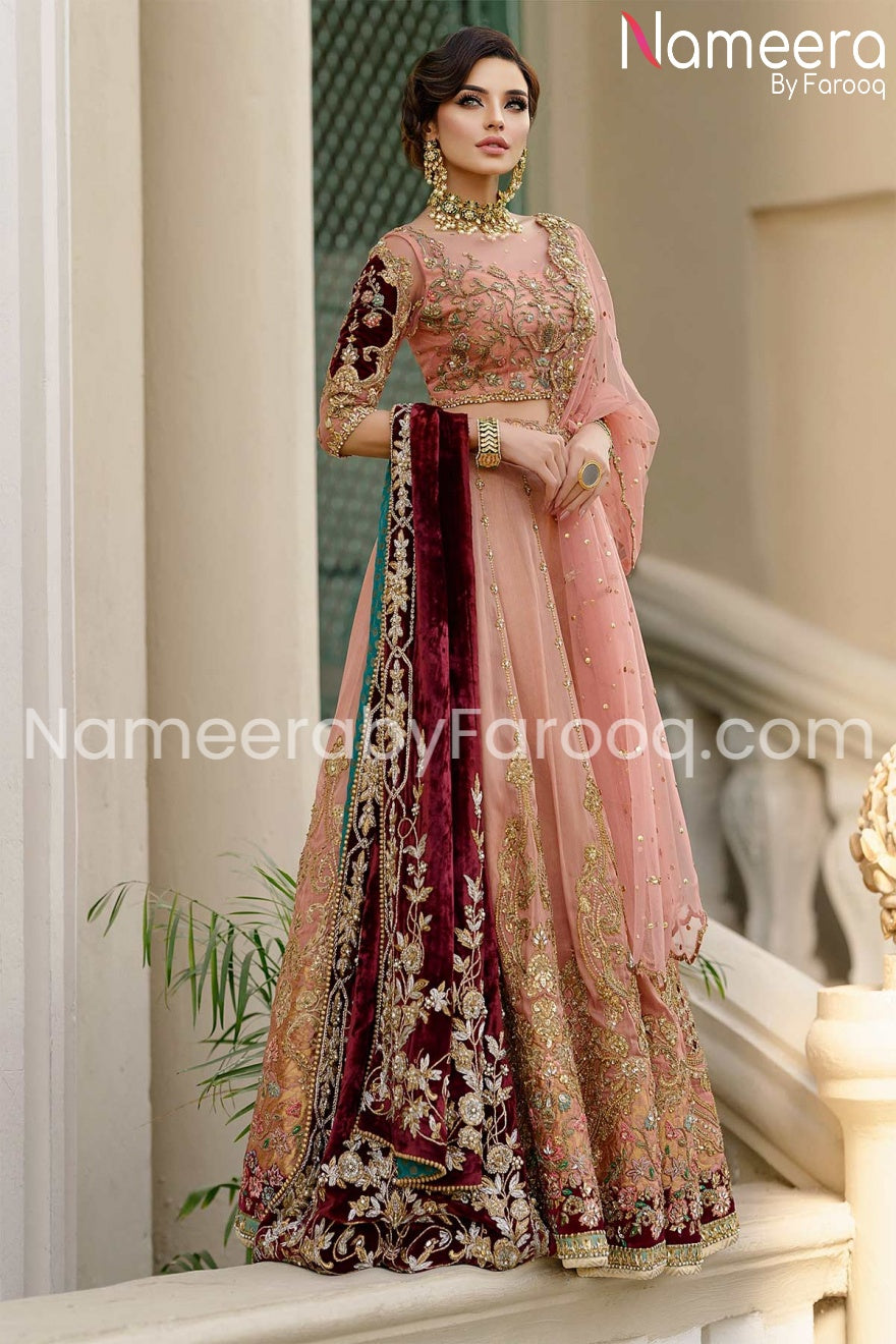 peach bridal combination