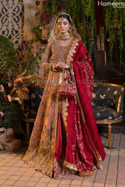 peach bridal dress