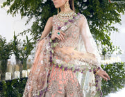 peach bridal dress