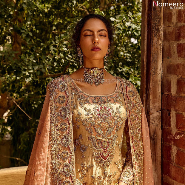 peach bridal lehenga