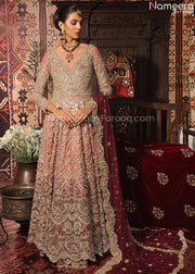peach colour bridal lehenga