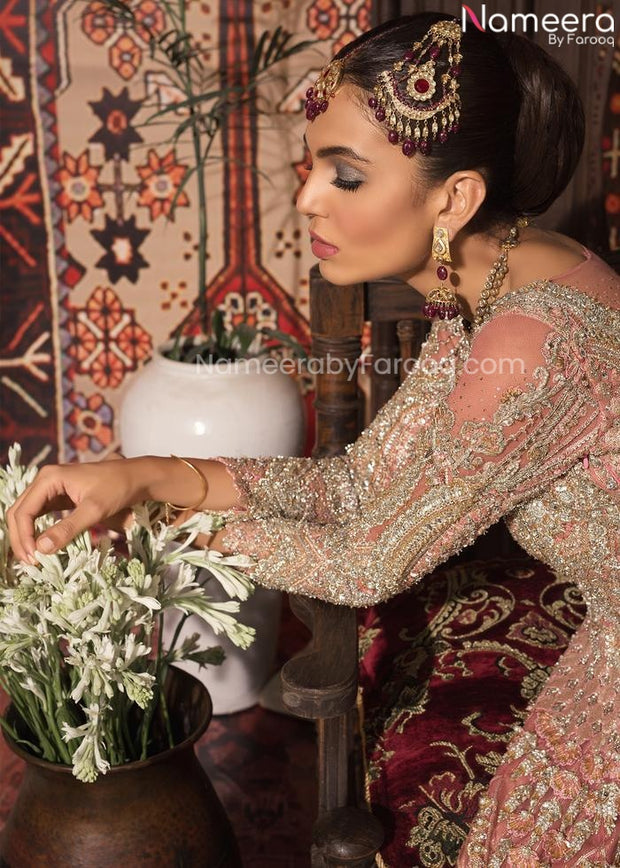 peach lehenga