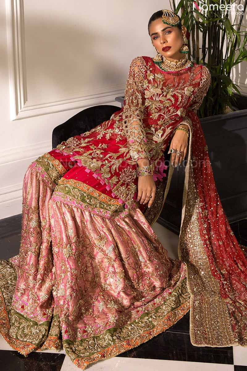 peach lehenga
