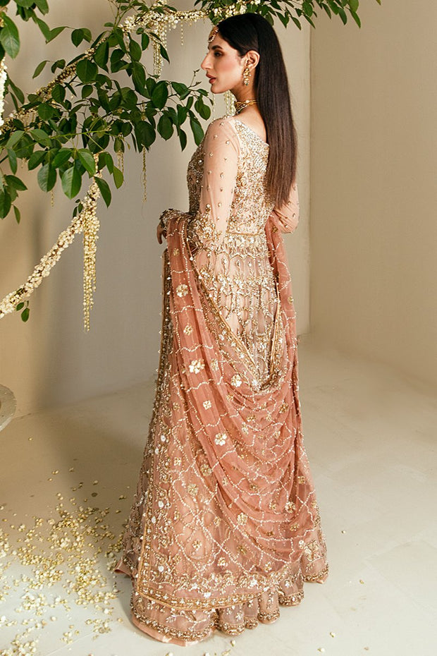 peach lehenga bridal