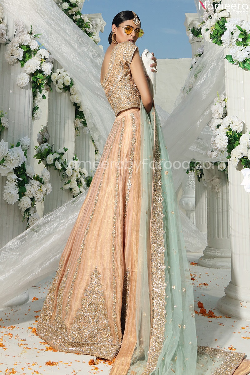 peach lehenga choli