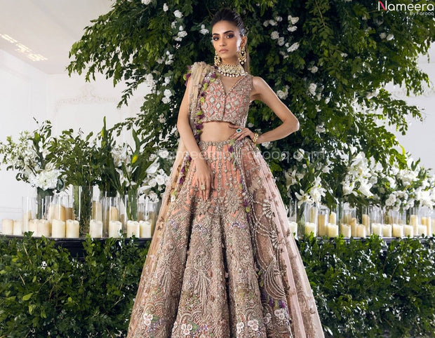 peach lehenga choli