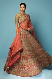 peach pink lehenga 