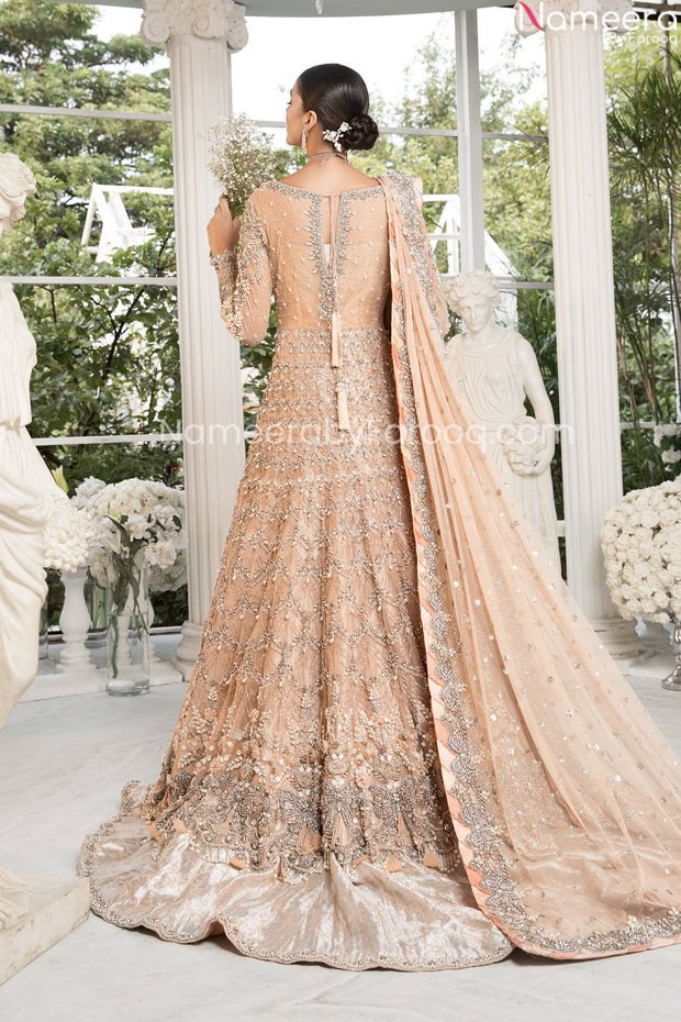 peach pink lehenga dress