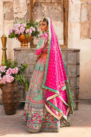 pink blue lehnga