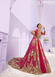 Pink bridal gown