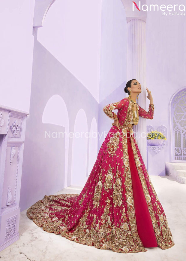 Pink bridal gown