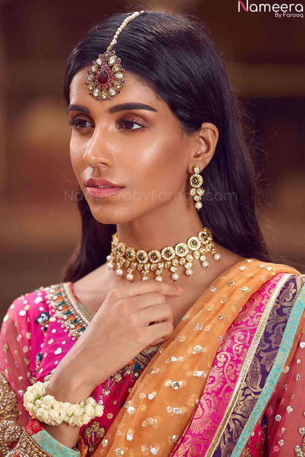 pink bridal lehenga