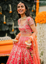pink bridal lehenga choli