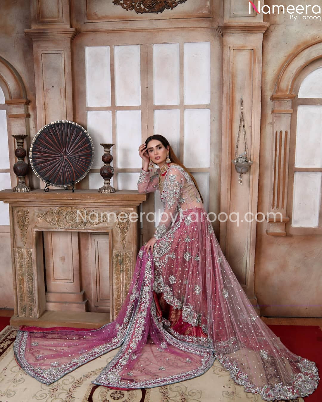 pink bridal lehnga