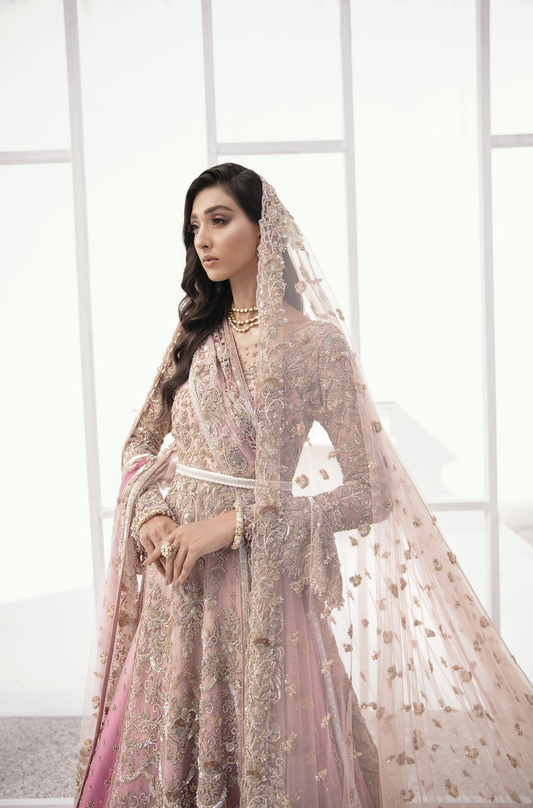 pink lehenga gown