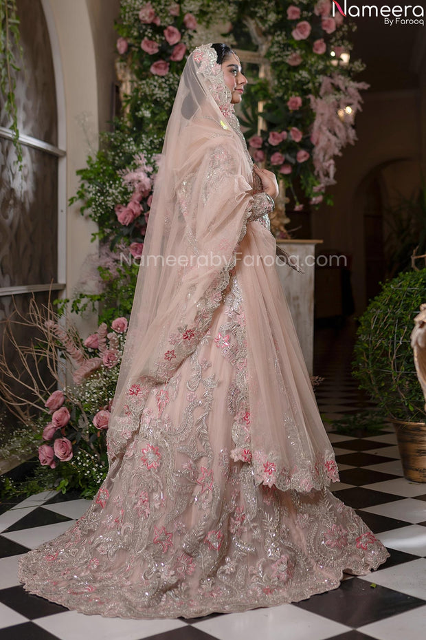 Pretty Embellished Tea Pink Lehenga Bridal Dress #BN688