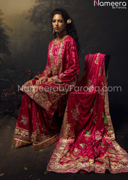Embroidered Pink Suit Ladies Designer Attire  2021