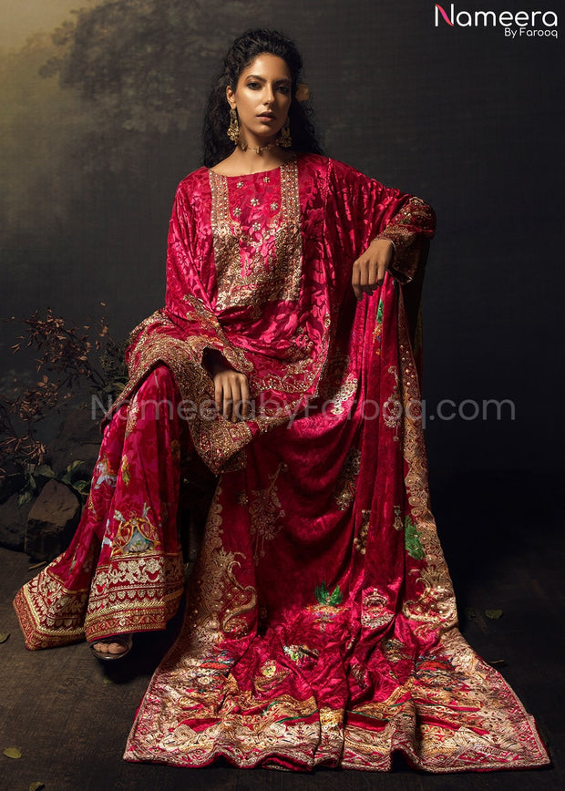 Embroidered Pink Suit Ladies 