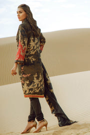 Latest Summer Pakistani printed lawn outfit in elegant black color # P2508
