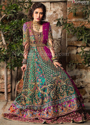Premium Zara Shahjahan Purple and Green Lehenga #BN697