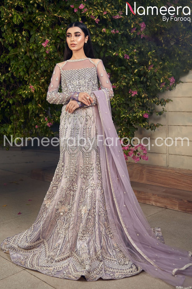 purple pakistani bridal dress