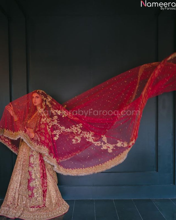 Red and Orange Bridal Lehenga