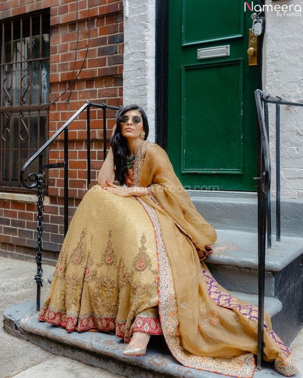 red and yellow lehenga choli