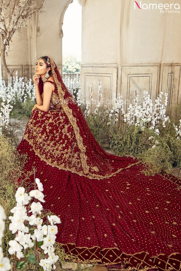 dark red wedding dress pakistani Buy Red Net Pakistani Wedding Clothing Online for Women in USA