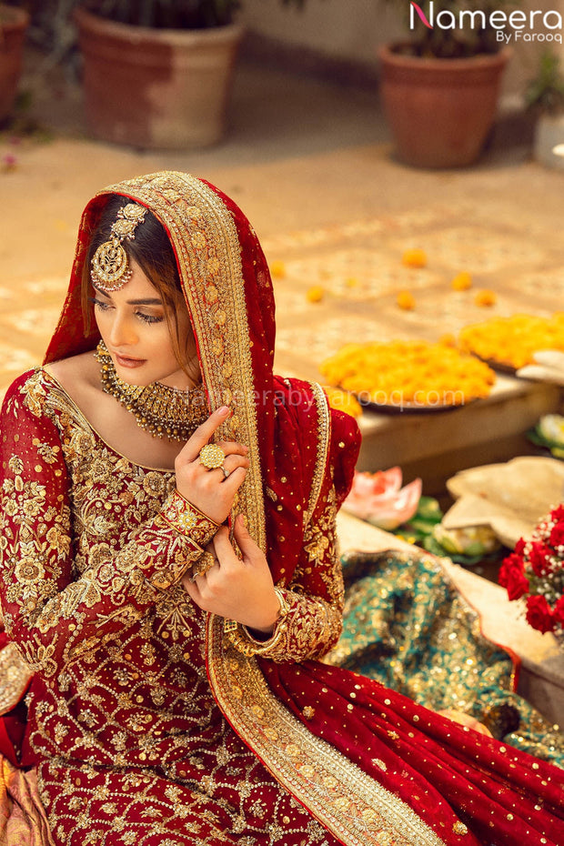 red bridal dress