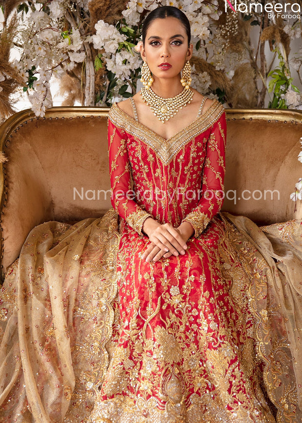 red bridal dress