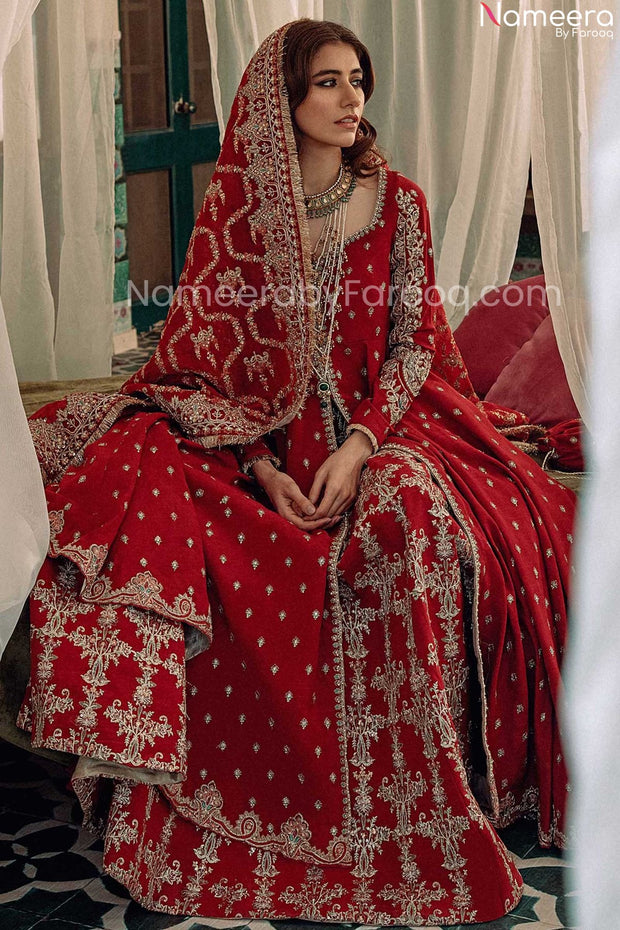 red bridal frock