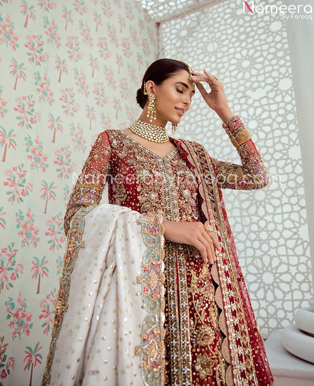 red bridal gown