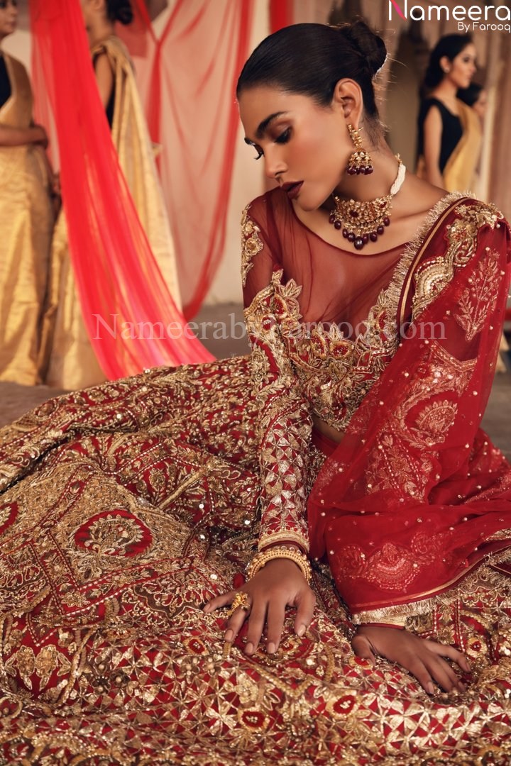 red bridal lehnga