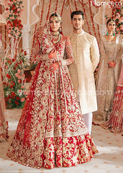 red bridal lehenga