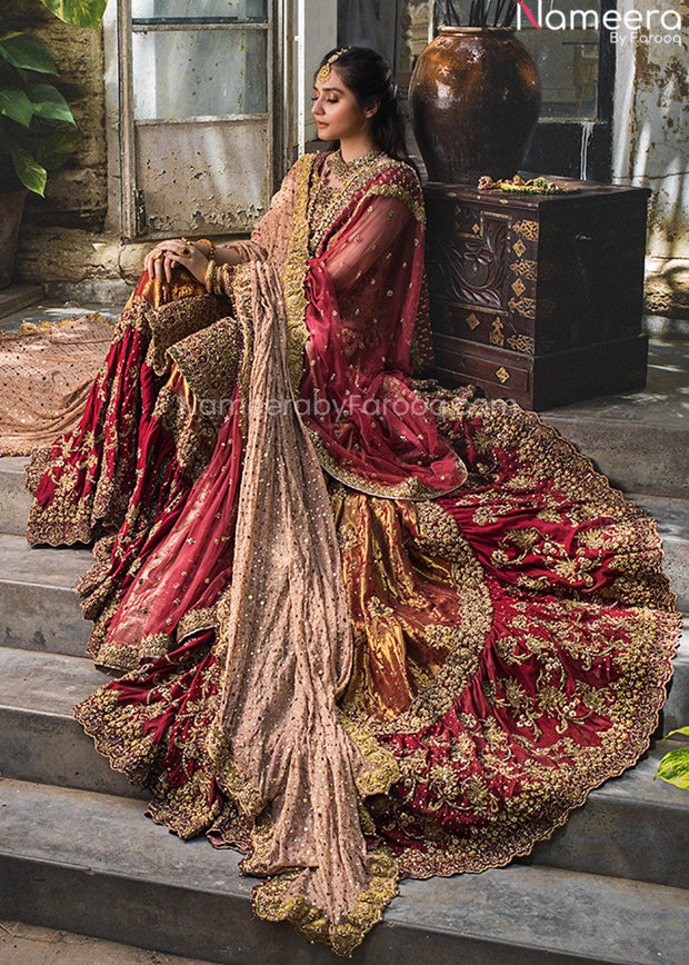 Red bridal lehenga