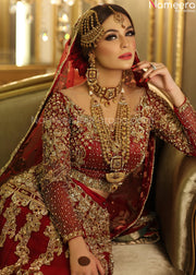 red bridal lehenga