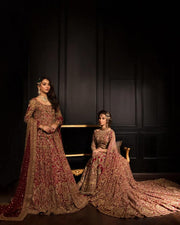 red bridal lehenga