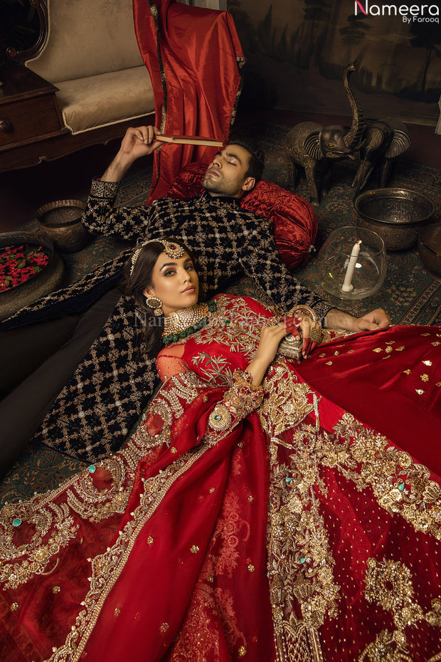 red bridal lehenga 