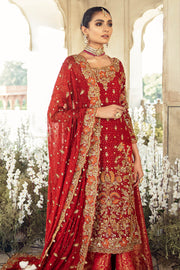 red bridal lehenga