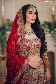 red bridal lehenga choli