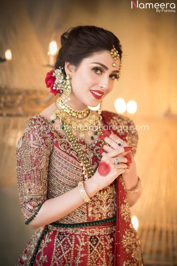 red bridal lehenga online