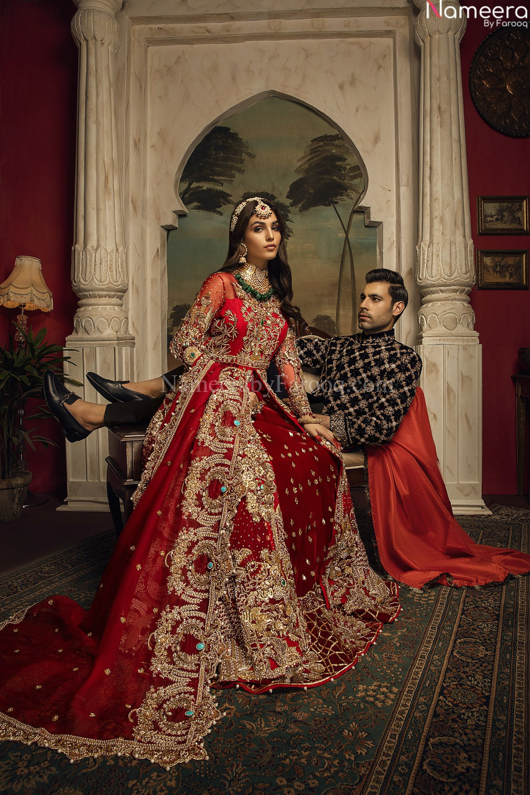 red bridal lehenga online 
