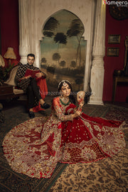 red bridal lehenga sabyasachi