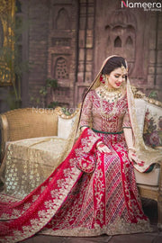 Red Bridal Lehenga with Double Dupatta 