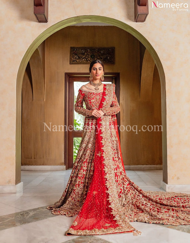 red bridal lehenga