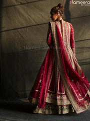 red bridal peshwas